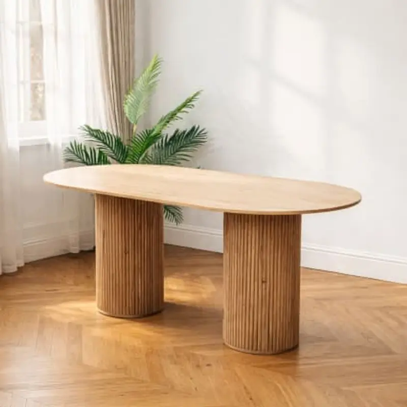 Table à Manger Ovale en Bois